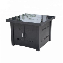 Стол камин МЛ6-Стекло черный