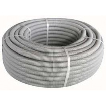 Труба гофрированная ПВХ легкая с протяжкой d 20 мм Серый DKS пог. м