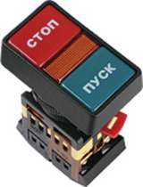 Кнопка "Пуск-Стоп" PPBB-30N зеленая/красная с подсветкой TDM