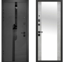 Дверь входная 10 см 2 МДФ МДФ/МДФ 860 Правая Букле Графит/Бетон Снежный