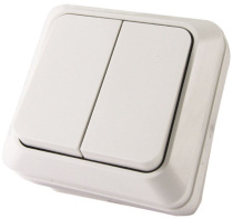 Выключатель 2 кл TDM Ладога SQ1801-0003  белый