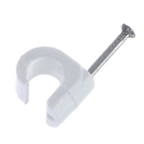 Скоба круглая для кабеля полипропилен 8мм белый TDM 50шт 0005580