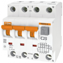 Дифференциальный автомат АВДТ 63 C 25 4Р 25А  TDM