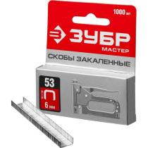 Скобы тип 53/6 ЗУБР (1000 шт) 31625-06 