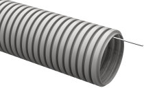 Труба гофрированная ПВХ с протяжкой d 40 мм Серый IEK 15м