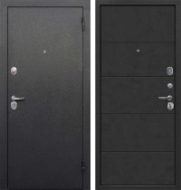 Дверь входная Гарда Металл/МДФ 860 Правая Букле черный/Бетон графит