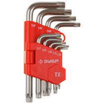 Набор имбусовых ключей ЗУБР 27462-1_z02 9 предметов