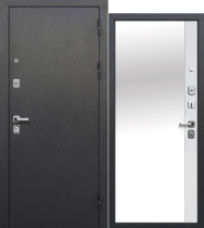 Дверь входная Серебро Зеркало Металл/МДФ 860 Правая Антик серебро/Эмалит белый