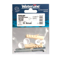 Набор для крепления унитаза 10x80 белый WaterLine 2шт 090600