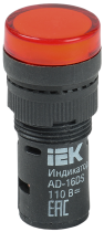 Лампа сигнальная 230В красная AD16DS IEK