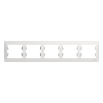 Рамка пятиместная Glossa белый Schneider Electric
