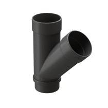 Тройник трубы водосточной 45° кругл. 100 ПВХ Графит LUX Docke