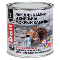 Лак для камня и кирпича «Мокрый камень»  полуматовый 0,75 л DALI