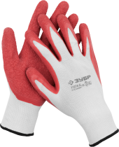 Перчатки противоскользящие с латексным покрытием L красные ЗУБР 11274-L_z01