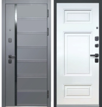 Дверь входная Luxor КУБ Нео МДФ/МДФ 860 Правая Сатин графит/Эмалит белый