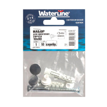 Набор для крепления унитаза 10x80 серебро WaterLine 2шт 086800