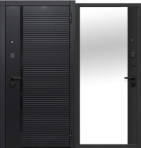 Дверь входная Черное Зеркало МДФ/МДФ 860 Правая Сатин черный