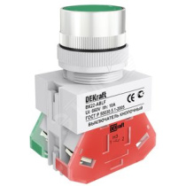 Кнопка ABLF-22 зеленая  DEKRAFT