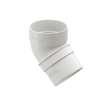 Колено трубы 45° кругл. 80 ПВХ Белый STANDARD Docke