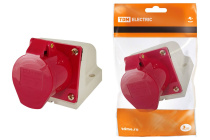 Розетка стационарная 1 разъем красный 115  TDM