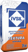 Штукатурка TEXTURA короед 2,5 мм белый 25 кг IVSIL 