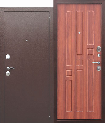 Дверь входная Гарда Металл/МДФ 960 Левая Медный антик/Рустикальный дуб