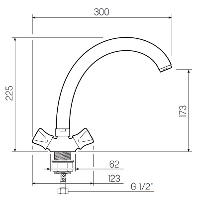 Смеситель для кухни хром РМС SL116-273F