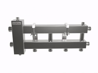 Балансировочный коллектор BM-60-5D(5U) Gidruss 5 выходов 1"/1 ¼'