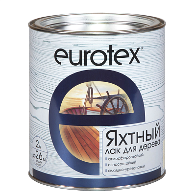 Лак яхтный  полуматовый 2 л EUROTEX