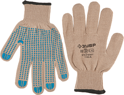 Перчатки утепленные акриловые с точечным ПВХ XL ЗУБР 11463-XL