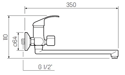 Смеситель для ванны хром РМС SL128-006E