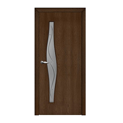 Дверь межкомнатная остекленная с фьюзингом Бриз  (90/200см) Каштан