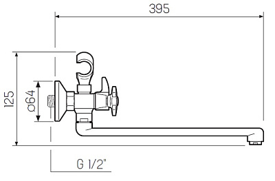 Смеситель для ванны хром РМС SL115-140E