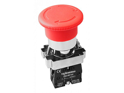 Кнопка аварийная LAY5-BS542 красная с подсветкой IEK