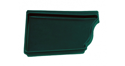 Заглушка желоба левая прямоугольн. 120х86 ПОЛИЭСТР RAL 6005  