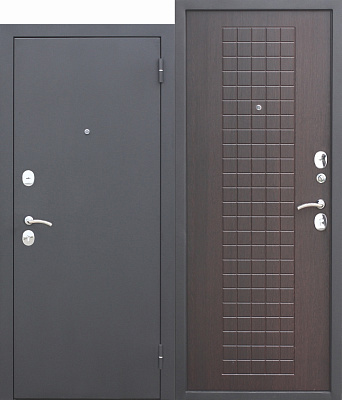 Дверь входная Гарда Муар Металл/МДФ 960 Правая Черный муар/Венге