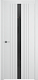 Дверь межкомнатная остекленная Геометрия-8 стекло черное (80х200см) Белый