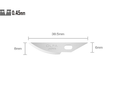 Лезвие закругленное для ножа AK-4 6мм (5шт) OLFA OL-KB4-R/5