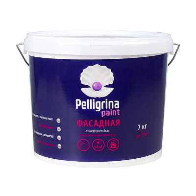 Краска фасадная белоснежная 7 кг Pelligrina Paint