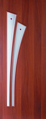 Дверь межкомнатная остекленная с фьюзингом Лагуна  (60/200см) Орех итальянский