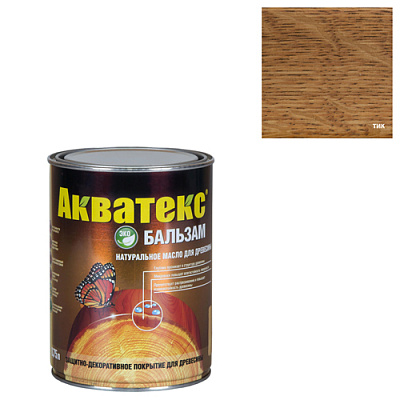 Масло БАЛЬЗАМ для древесины тик  0,75 л Акватекс