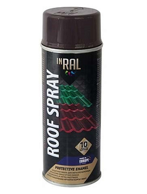Эмаль аэрозольная для металл./проф. RAL 8017 Шоколадно-коричневый 400мл Inral