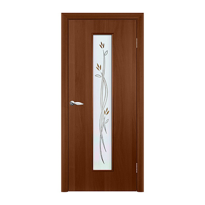 Дверь межкомнатная остекленная с фьюзингом Стела 3  (60/200см) Орех итальянский