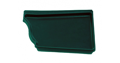 Заглушка желоба правая прямоугольн. 120х86 ПОЛИЭСТР RAL 6005  