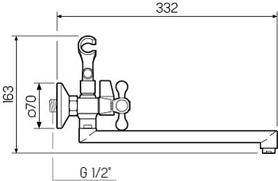 Смеситель для ванны хром РМС SL118-140P