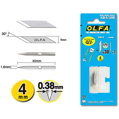 Лезвие для ножа OL-AK-5 4мм (30шт) OLFA OL-KB-5