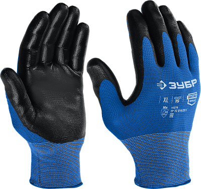 Перчатки трикотажные с нитриловым покрытием XL синие ЗУБР 11276-XL_z01