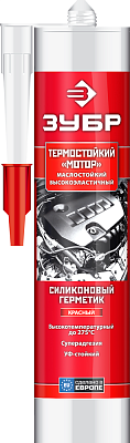 Герметик силиконовый термостойкий красный МОТОР 280мл ЗУБР 41245-5